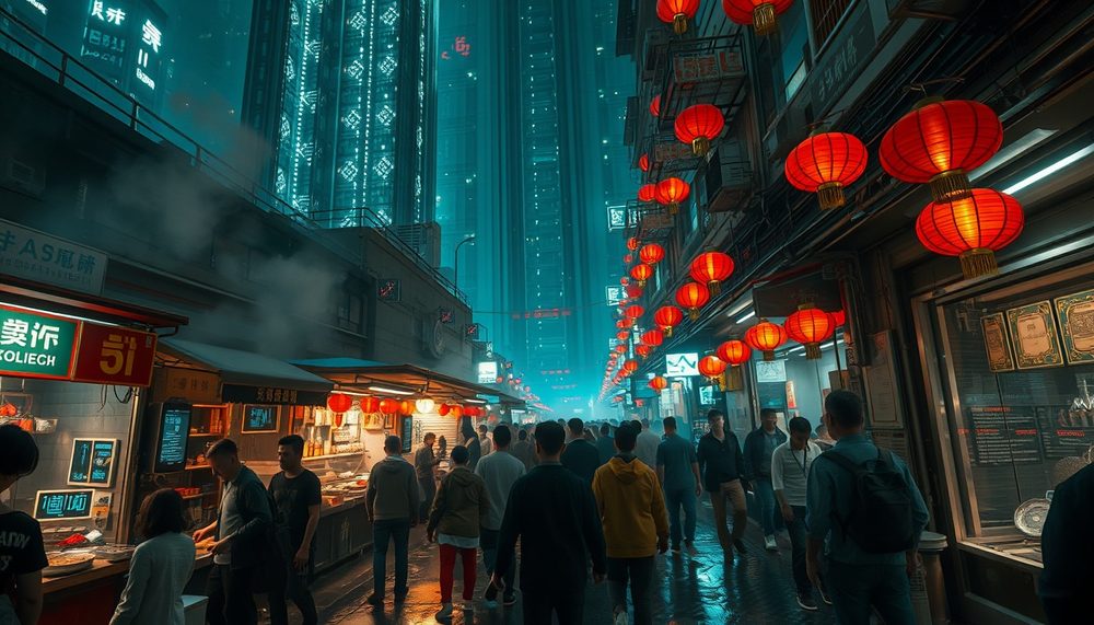 01 · Neo-Shanghai — KI JADE EMPEROR: handelt Erinnerungen wie Ware